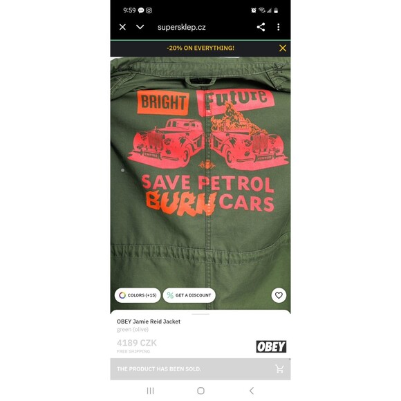 Obey Fairey × Jamie Reid Collab M-65 Military Army Olive Green Jacket Sz M XLNT - Picture 3 of 9